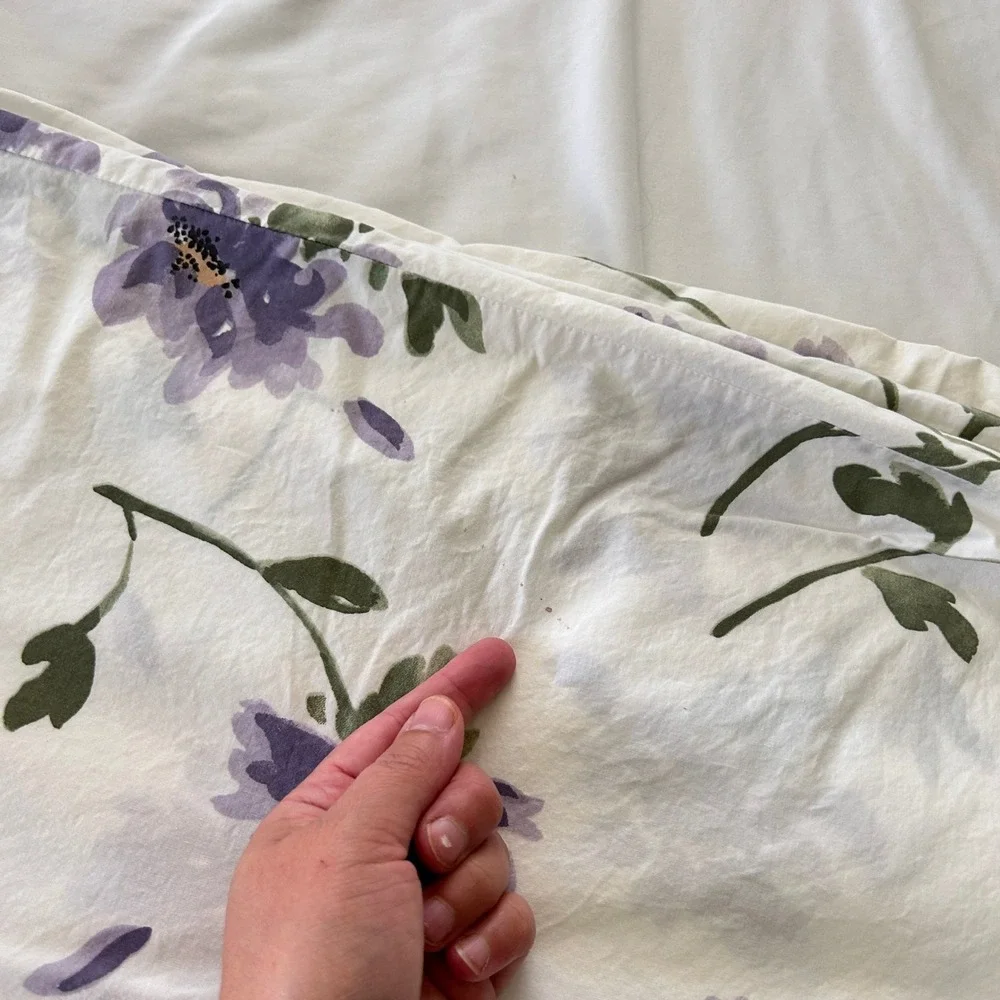 Pottery Barn Audrey Floral Queen Duvet Cover 2 Standard 2 Euro Shams 5pc Set